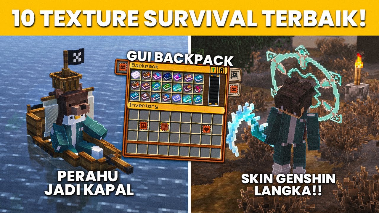 TOP 10 RESOURCE PACK MINECRAFT TERBAIK UNTUK SURVIVAL! 🏅 (1.20.1/1.21)