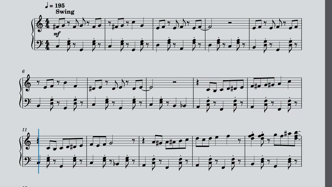 Ragtime in C major (Simplified version)