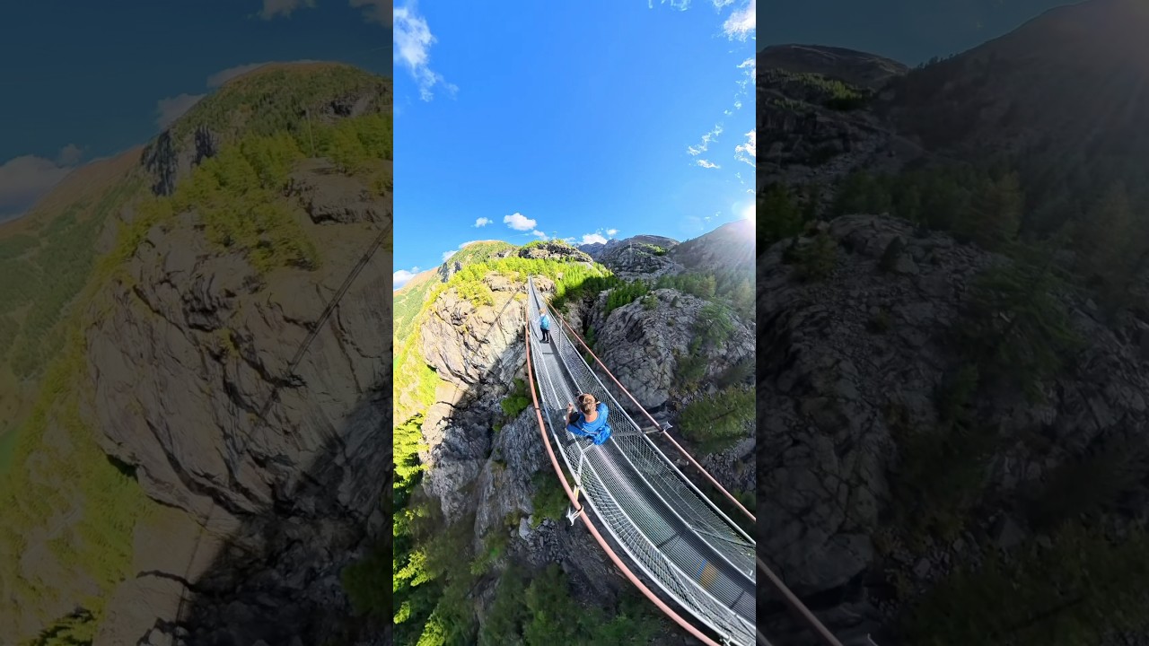 🌉 Furi Suspension Bridge – Crossing Above the Gorge in Zermatt, Switzerland
