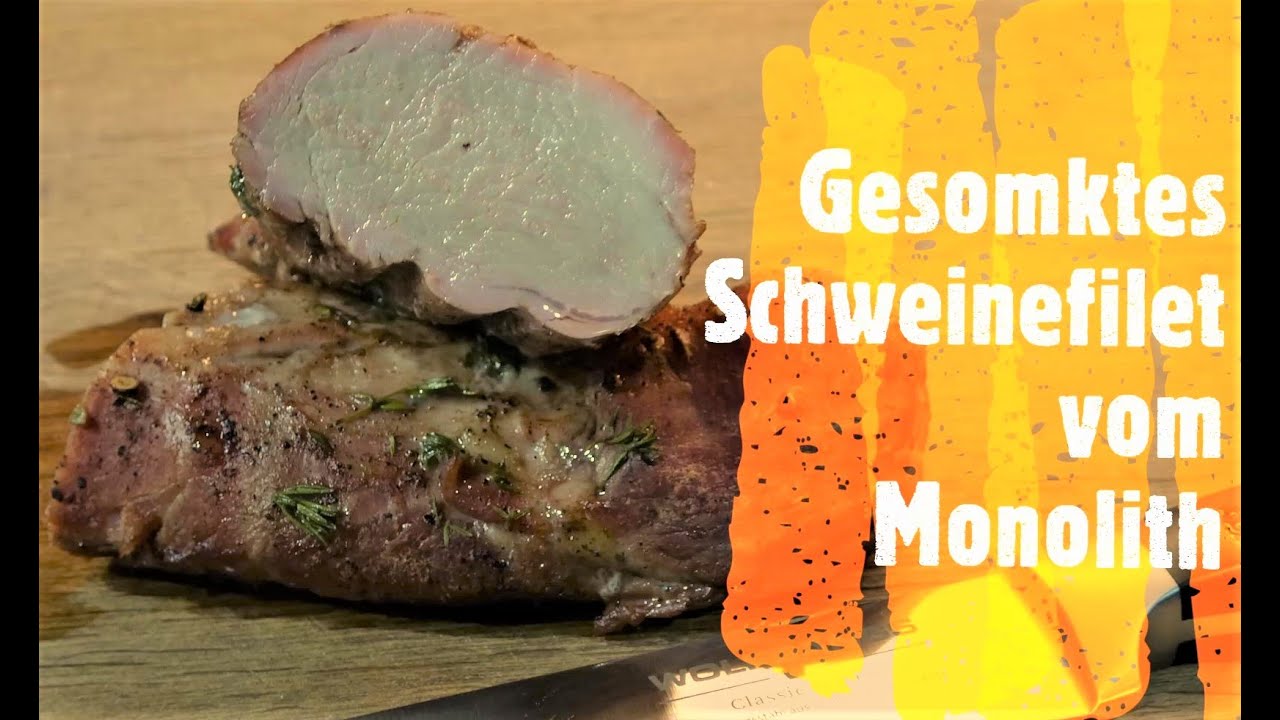 Gesmoktes Schweinefilet vom Monolith  sowie ein Rabattcode in der Videobeschreibung