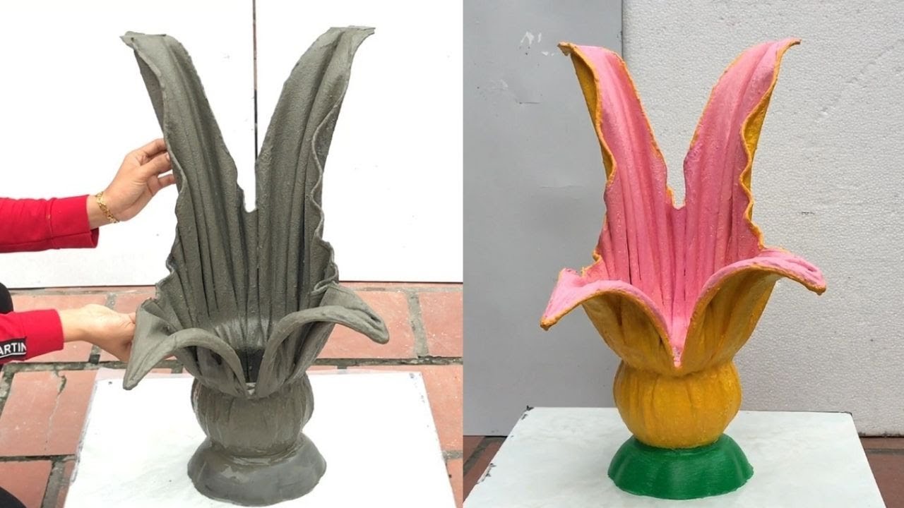 Ideas From Old Towels And Cement / Create Unique And Strange Flower Pots