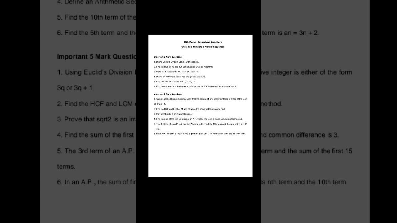 10th maths most important quisitions in SSLC #maths #sslc #viral #shorts