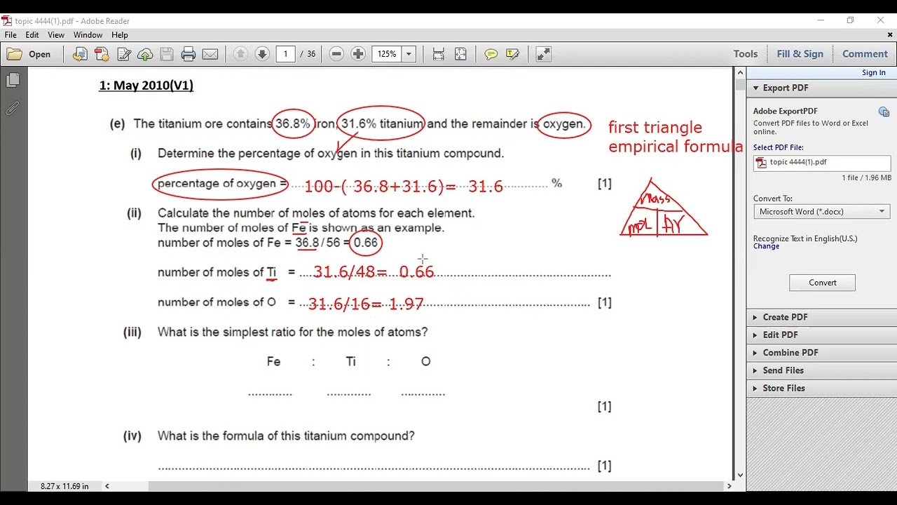 solving Questions about Stoichiometry for IGCSE Chemistry students