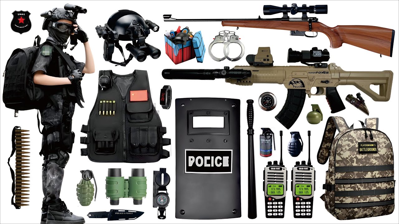 Unpacking and collecting toy guns, QBZ191 automatic rifle, MP18 submachine gun, Colt M1911 pistol
