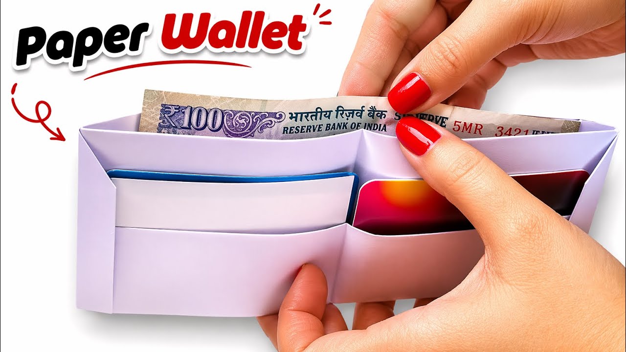 DIY - How to make a paper wallet | Origami wallet | Easy Paper Purse origami
