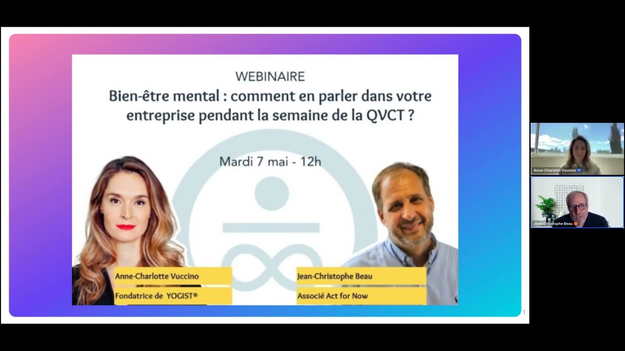 Replay | Webinaire - Bien-être mental au travail : l'enjeu de votre semaine QVCT !