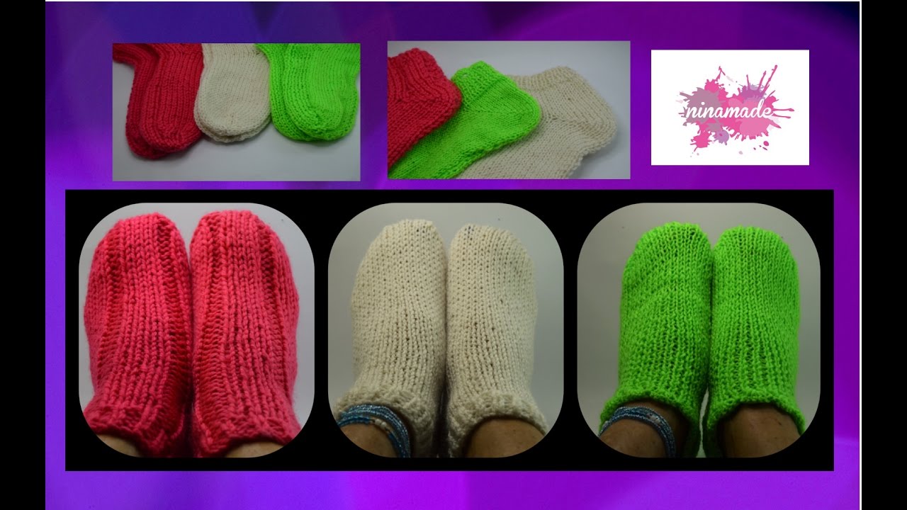 DIY. Tricoter des chaussettes avec deux aiguilles//Knitting socks with two needles