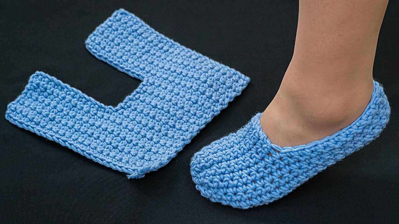 Простые следки крючком одним полотном для начинающих!