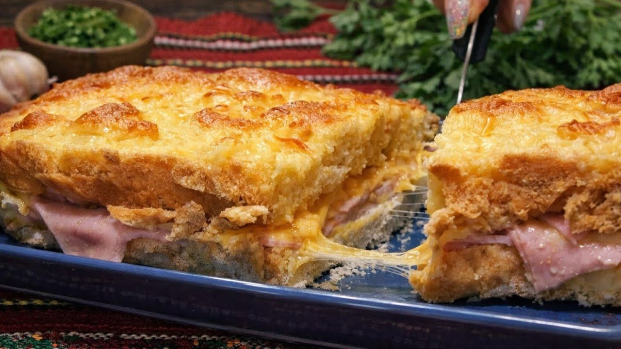 Всего 10 минут, и завтрак готов! Эти тёплые бутерброды невероятно вкусные 😍
