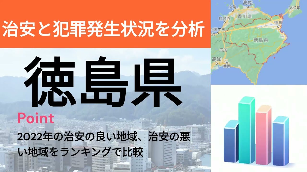 徳島県の治安の良い街、悪い街ランキング 2022年