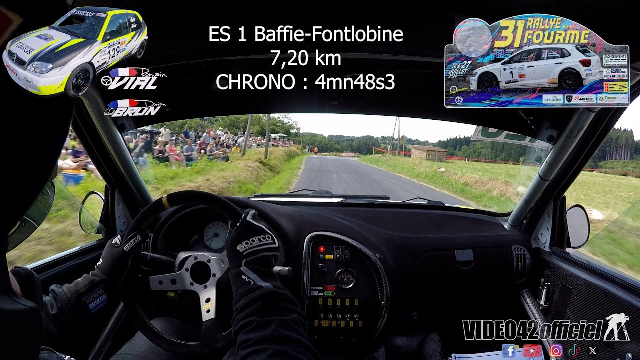 rallye de la fourme 2024   onboard Saxo A6  Vial Brun par video42