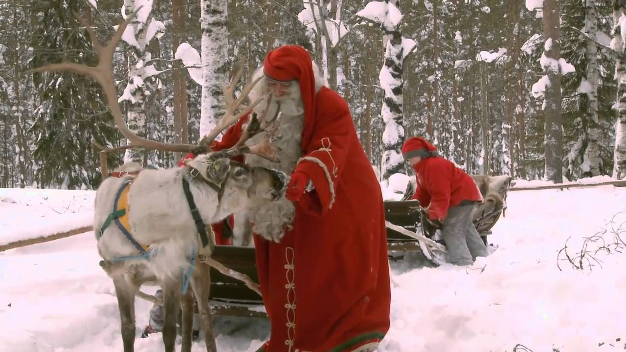 Поездка на упряжке с оленями Санта-Клауса 🦌🎅 Рождество в деревне Санта-Клауса на Финляндия