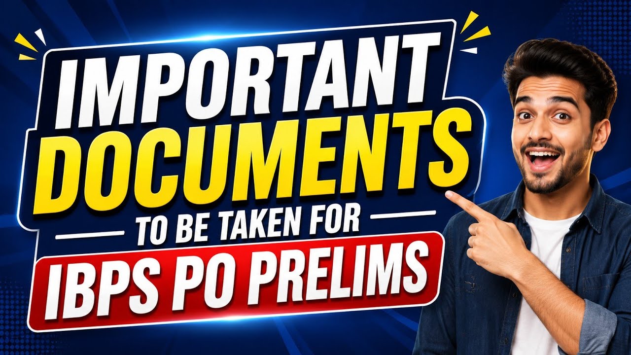 Important documents to carry for the IBPS PO Prelims exam! Check this complete exam-day checklist..✨