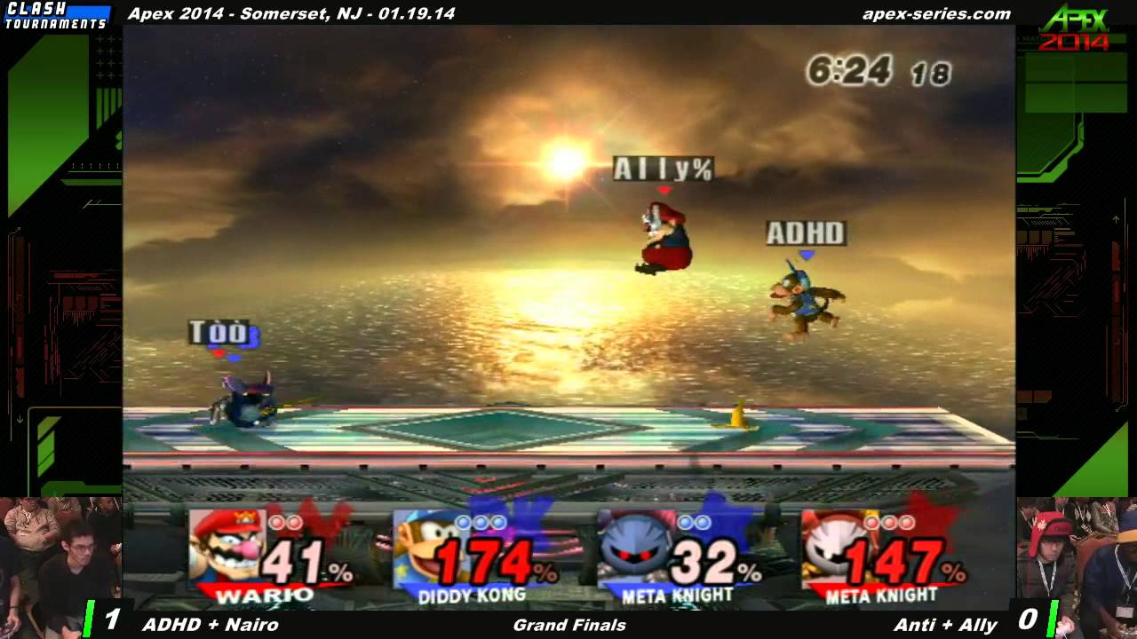 Apex 2014 - ADHD + Nairo vs Anti + Ally - Grand Finals - SSBB