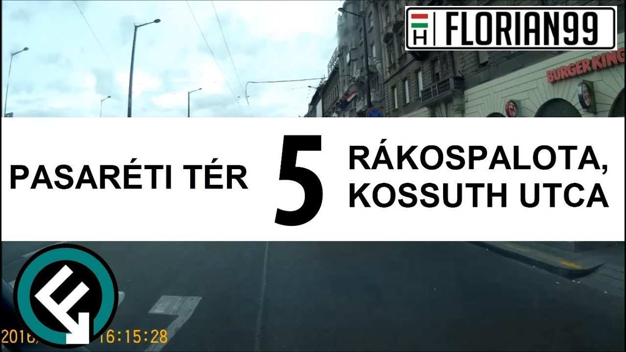 BKV, VT, T&J 5-ös busz útvonala (Rkp, Kossuth utca - Pasaréti tér)