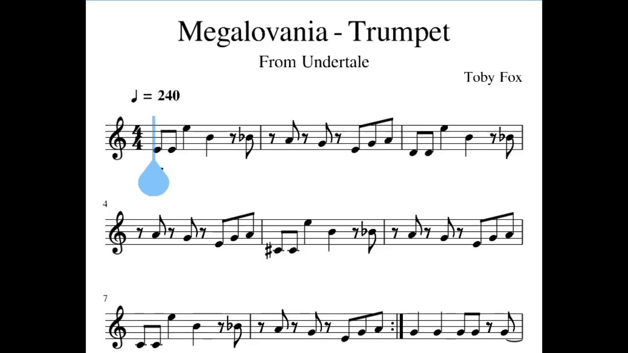 Megalovania Trumpet Sheet Music