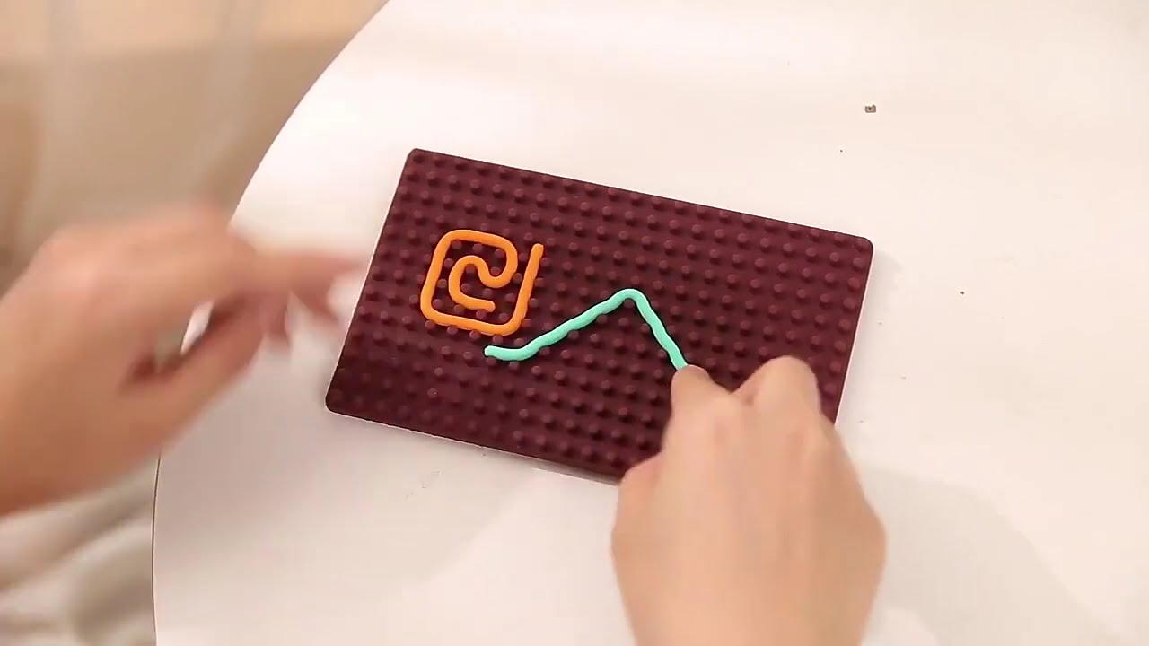 Sensory Activity Board With 10 Colored Strings | Silicone Sensory Board For Kids