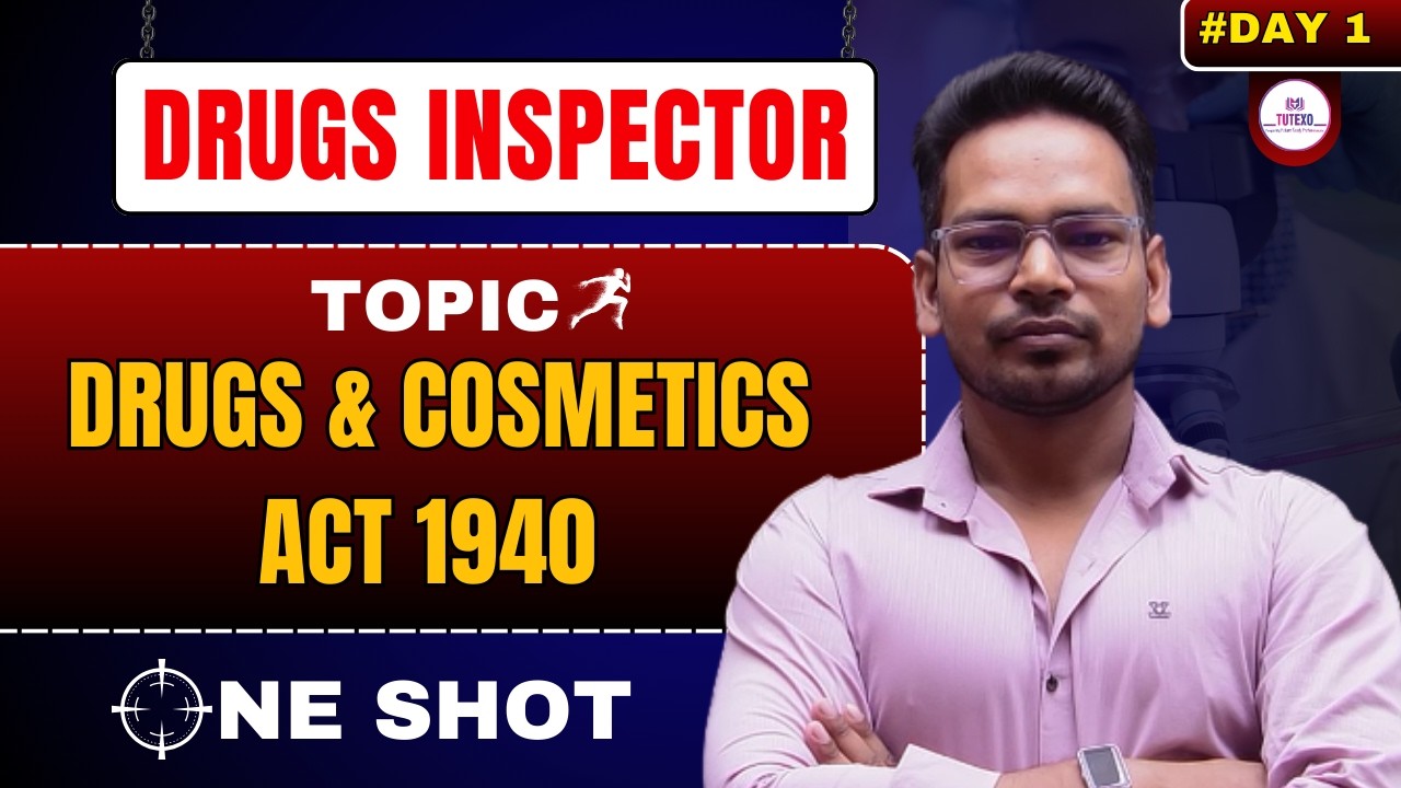 DRUG INSPECTOR CLASS 1 I FORENSIC PHARMACY I DRUGS AND COSMETICS ACT I PHARMACEUTICAL JURISPRUDENCE