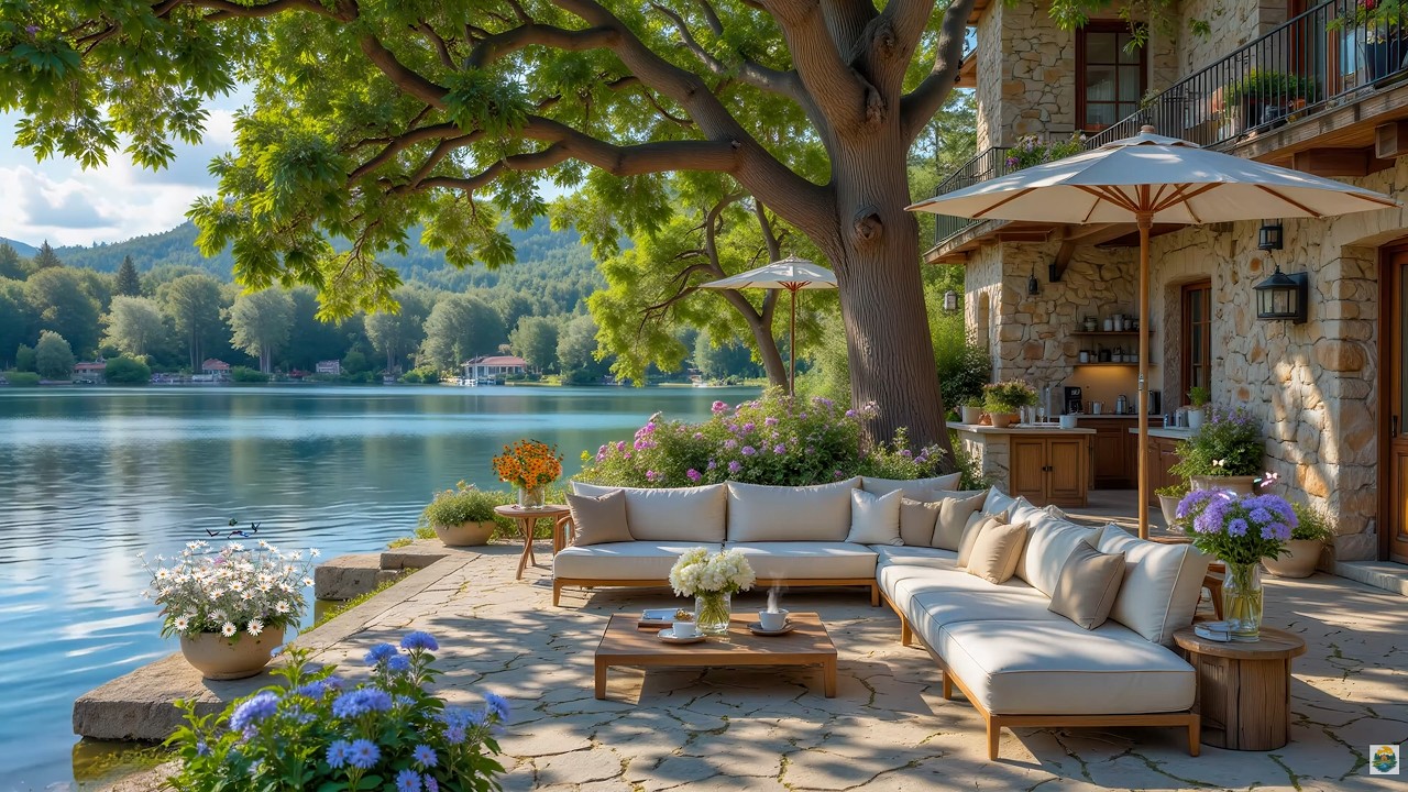Peaceful Lakeside in Morning 🌿 Tranquill Piano & Lake Sounds with Nature Therapy for Deep Relax