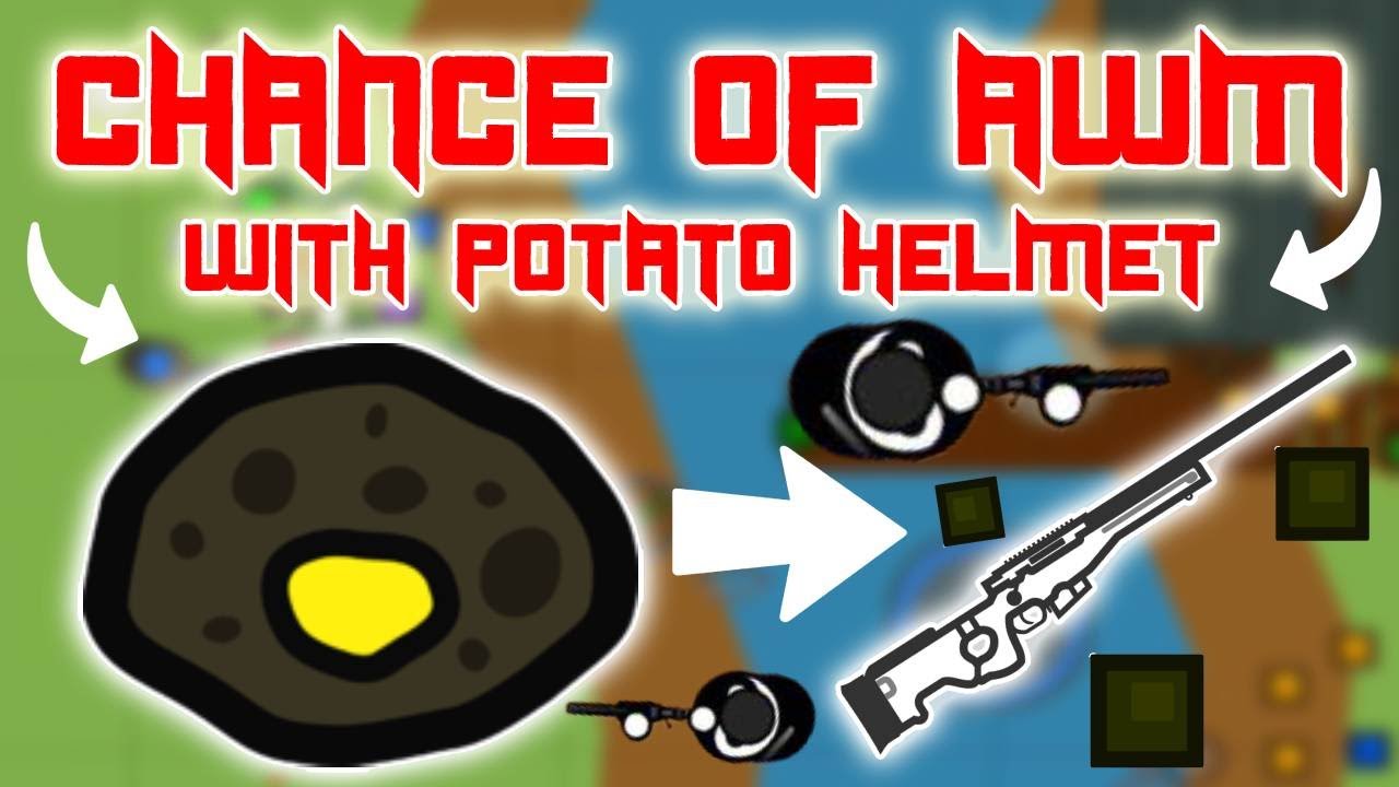HIGHER CHANCE of GETTING AWM-S from GOLD POTATO HELMET! | Surviv.io