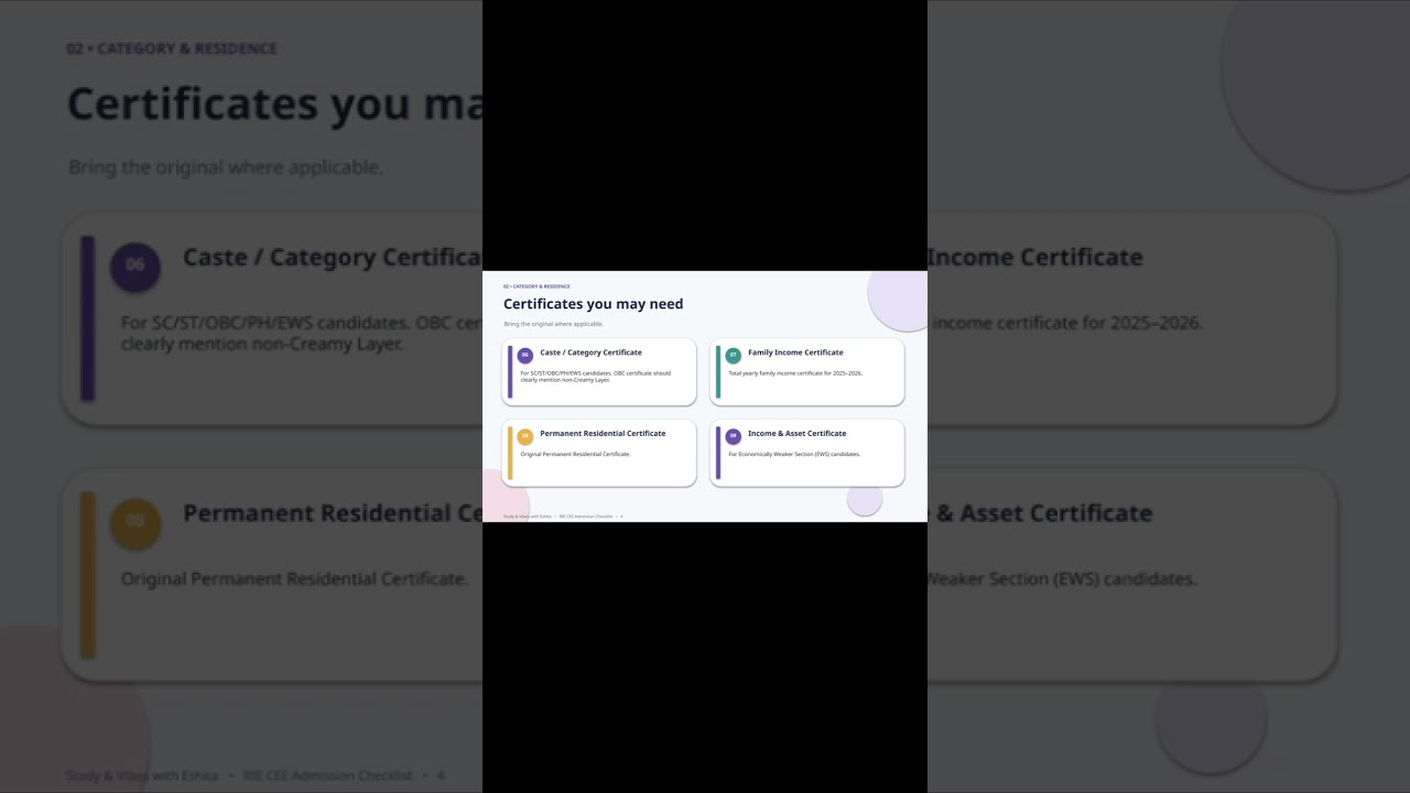RIE CEE 2026 Admission: Documents Required 📄 | Complete Checklist#riecee #neriejoys_daily_vlog 