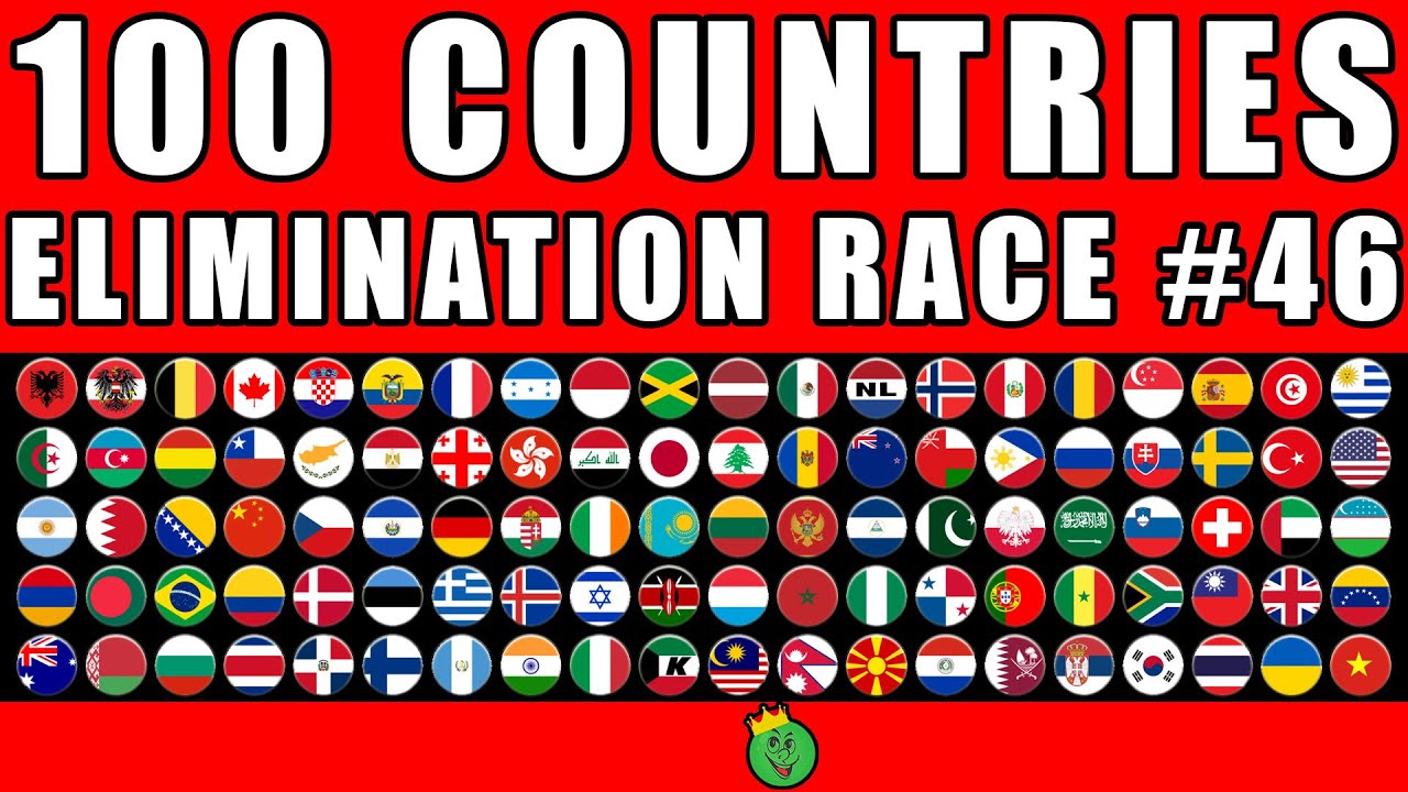 100 Countries Elimination Marble Race in Algodoo #46 \ Marble Race King