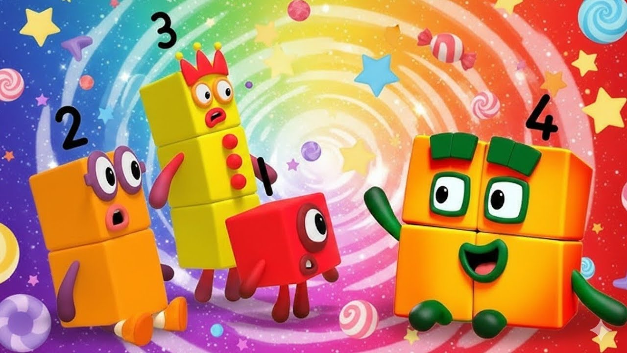 NUMBERBLOCK SATISFIYING VIDEO - LOOKING FOR NUMBERBLOCKS FAMILY ADVENTURE RAINBOW CANDY ASMR