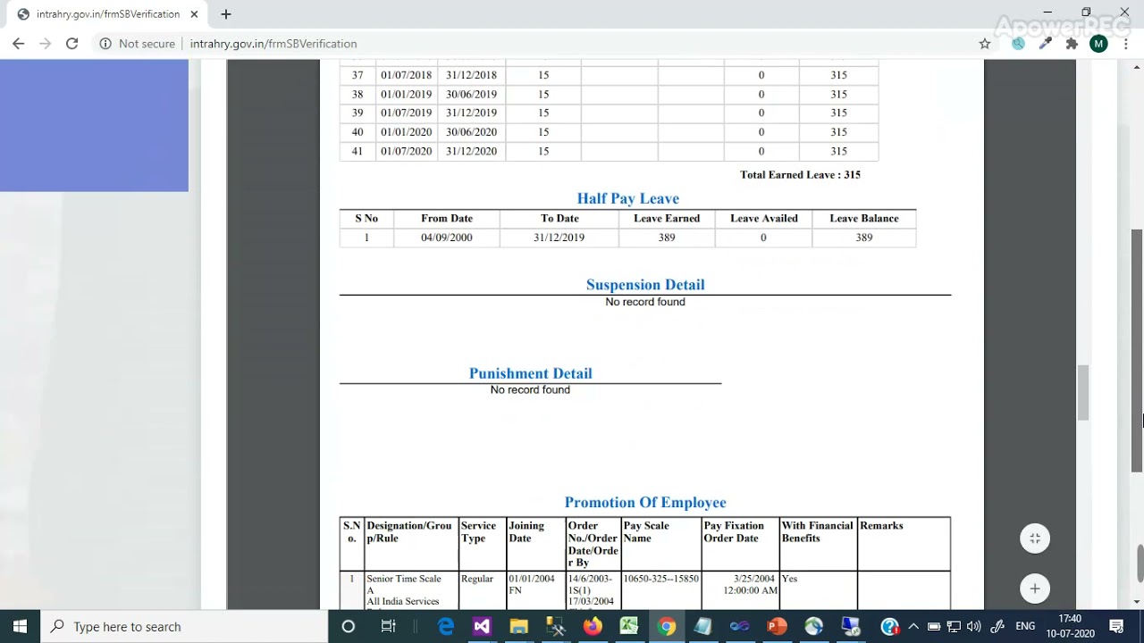 hrms service book upload l hrms service book validation l HRMS Training Module