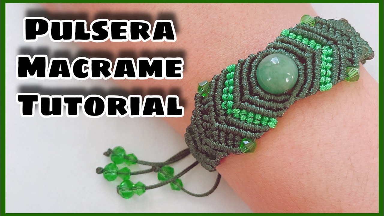 Pulsera macrame con cristales #macrame #tutoriales