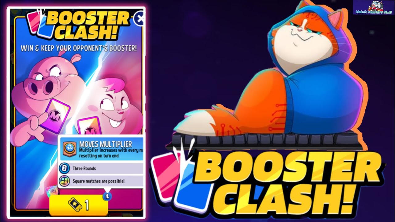 Free Boosters, Match Masters Booster Clash Moves Multiplayer Square with Mixy Meow