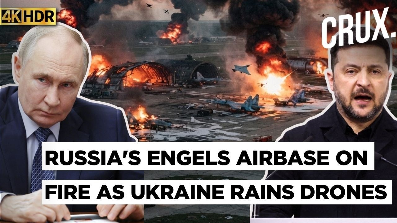 Ukraine Targets Russia&rsquo;s Nuclear-Capable Bomber Base? Engels Airfield on Fire After Drone Strike |4K