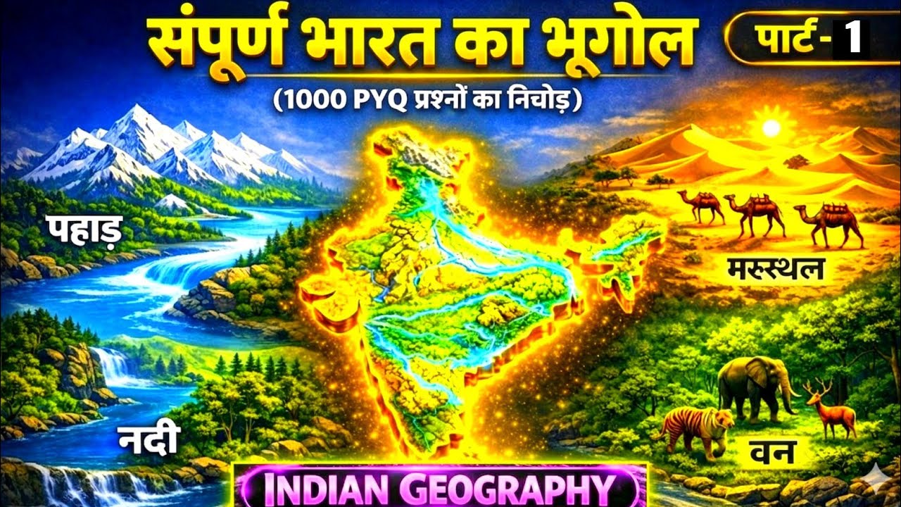 संपूर्ण भारत का भूगोल 🔥 | Indian Geography Complete | 1000 PYQ का निचोड़ | SSC / UPSC Geography MCQ