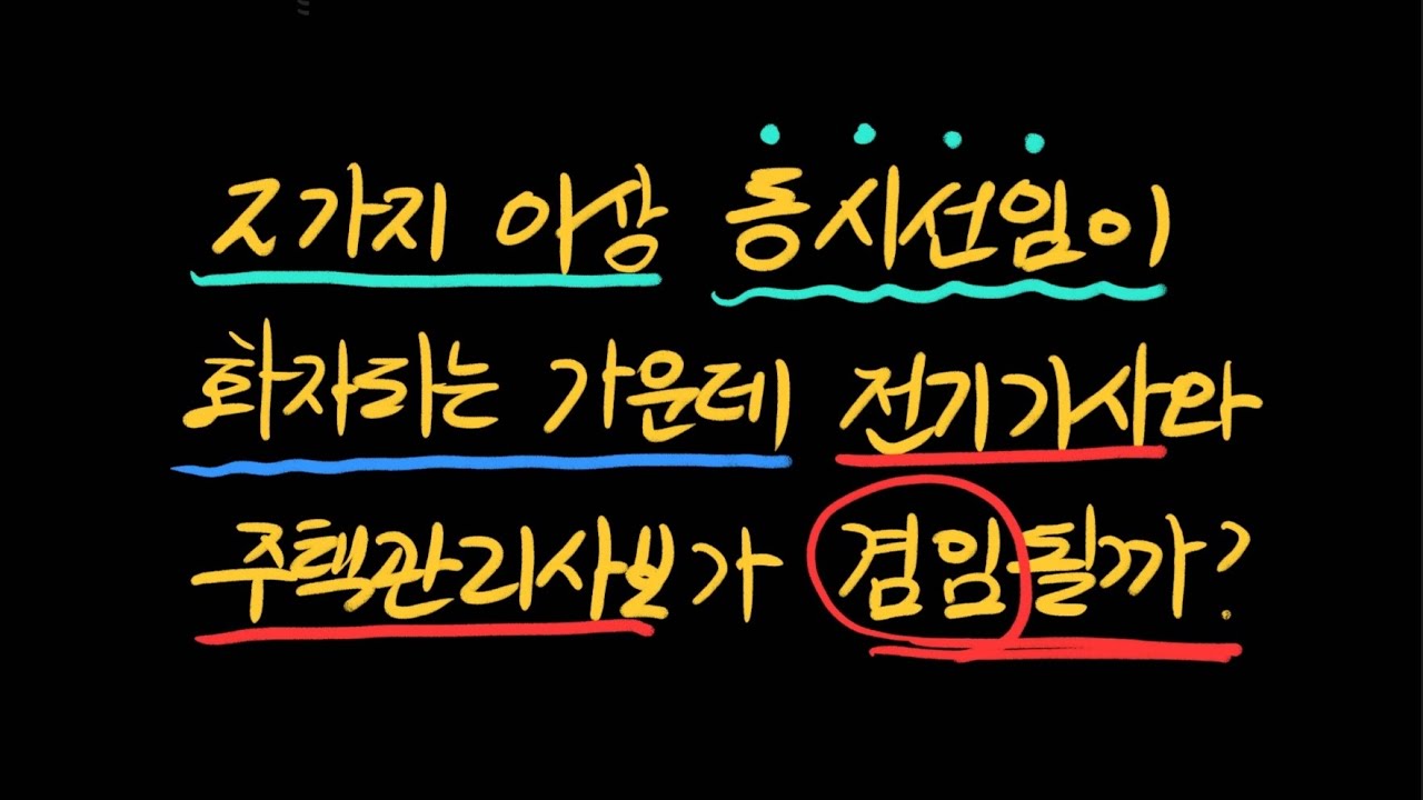 2가지 이상 동시선임이 화자되는 가운데 전기기사와 주택관리사보가 겸임될까?