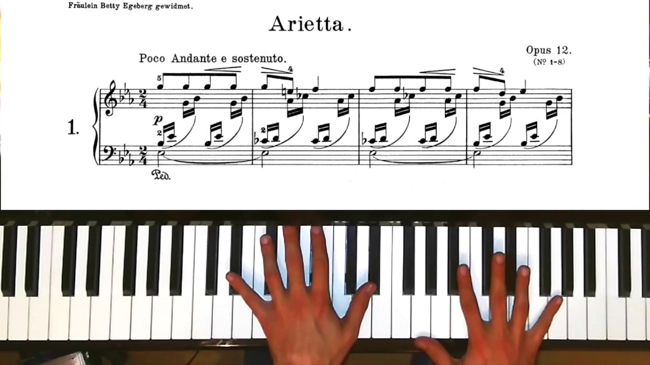 Grieg - Arietta in E flat Major (Lyric piece no. 1, Op. 12 no. 1)