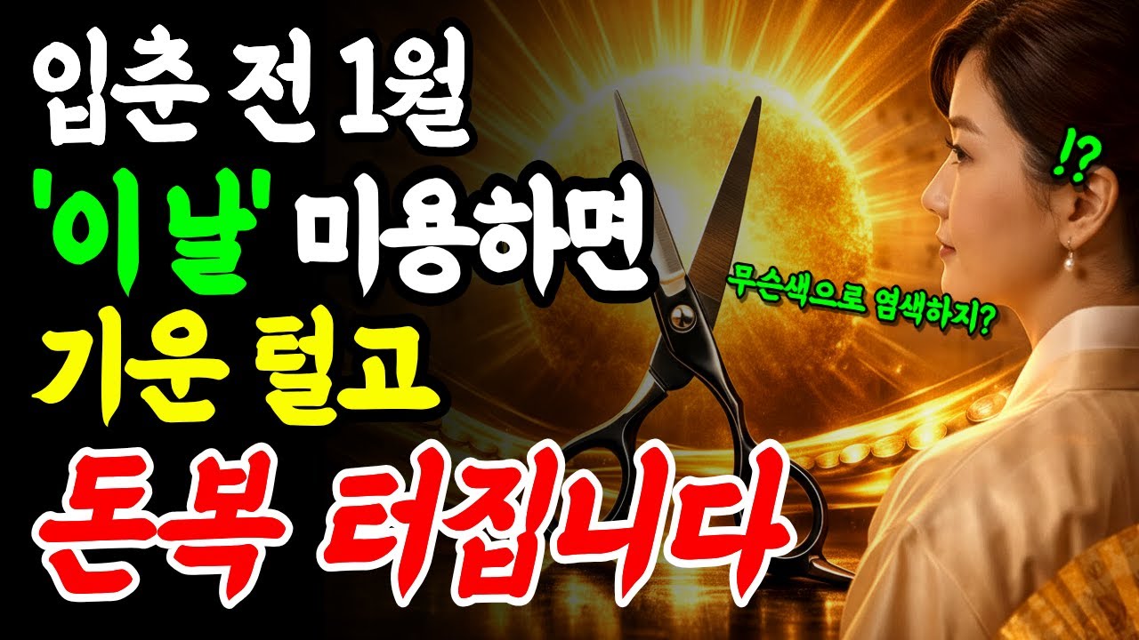 2026년 2월4일 입춘 전, 1월 머리 자르기 좋은 날! 딱 '이 날' 자르면 재물운 열립니다 ｜재물복｜풍수지리｜돈복