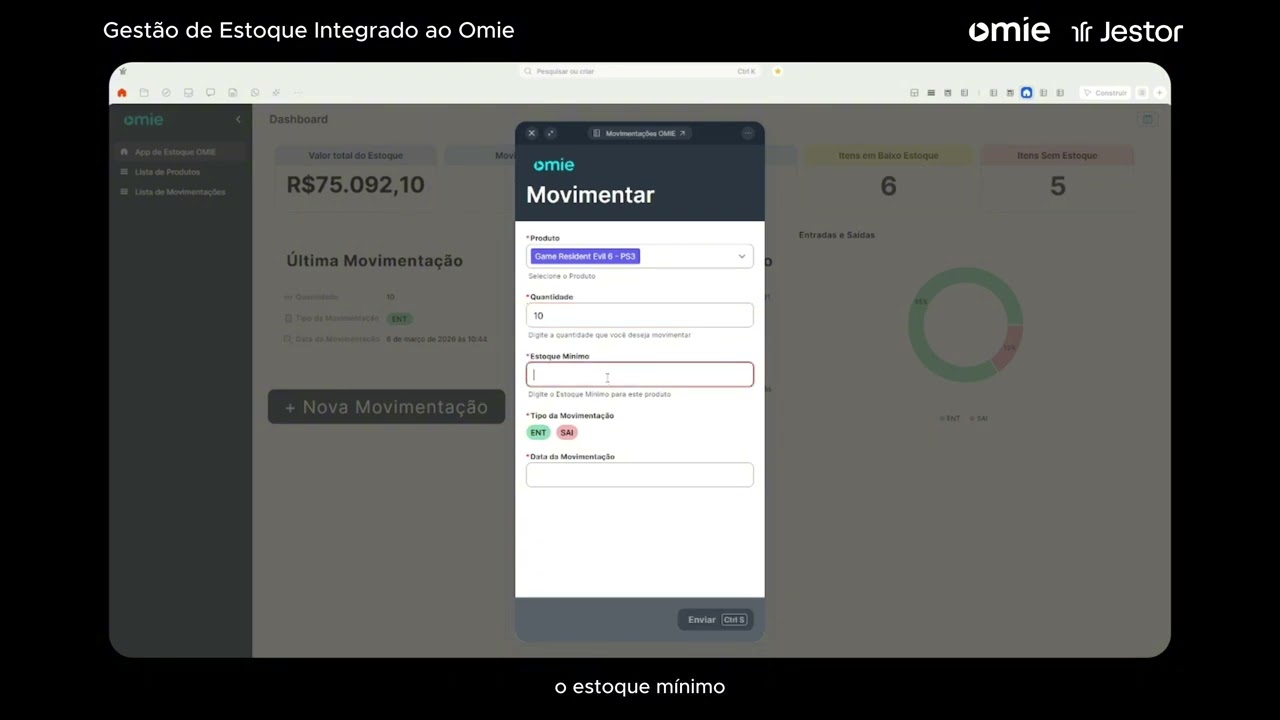 Gestão de Estoques Integrado ao Omie