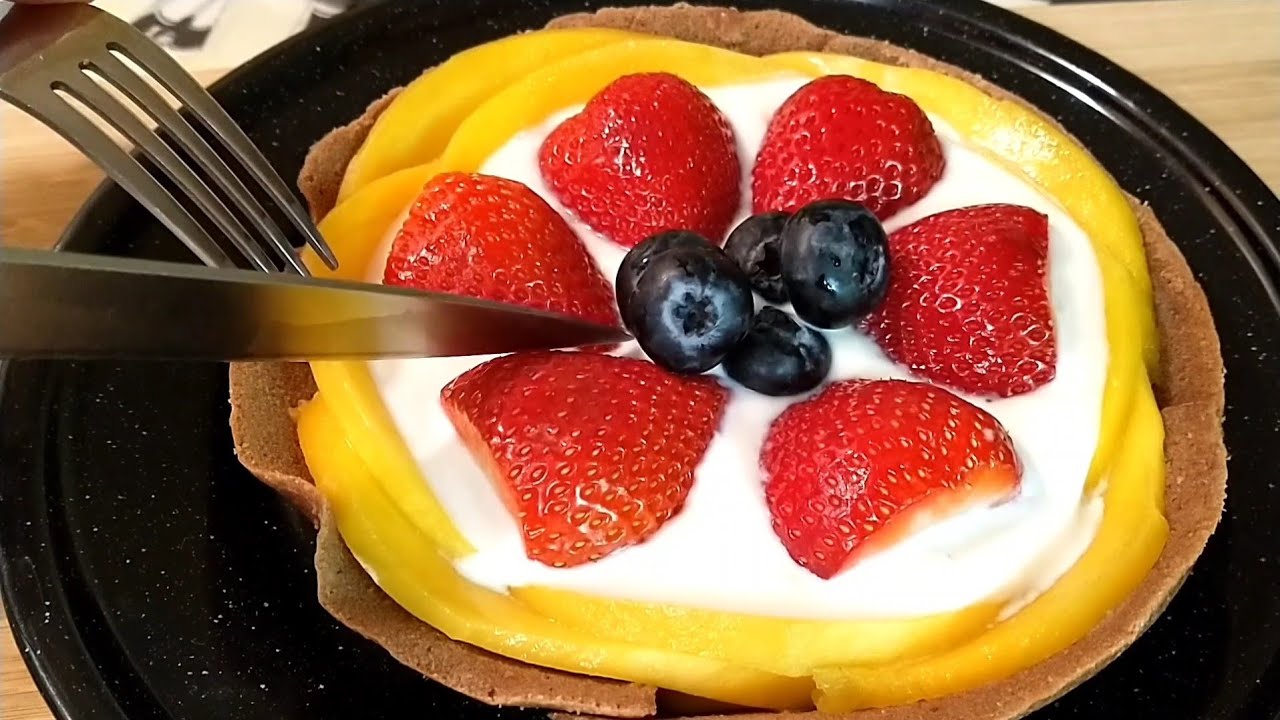 No Oven!Tart in a Fry Pan! Simple Trick! Chocolate Shell!