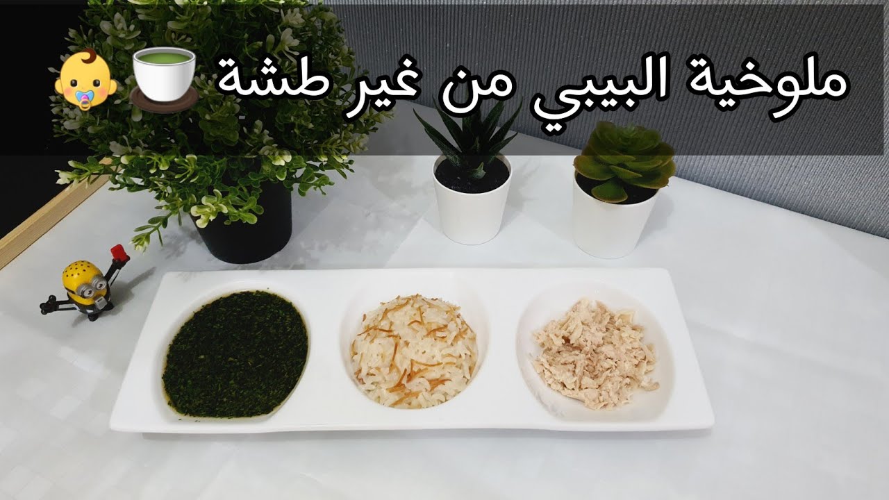 وجبة غداء للبيبي(ملوخية)مناسبة لطفلك الرضيع من الشهر السابع 👶🐔🍵 طريقتين للتحضيرسلهة جدا،وجبة متكاملة