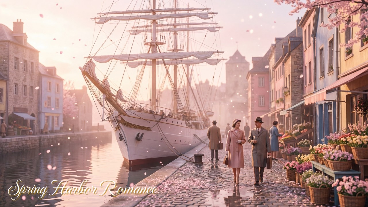 Spring Harbor Romance ⛵ 1960s European Oldies & Jazz (4K UHD)