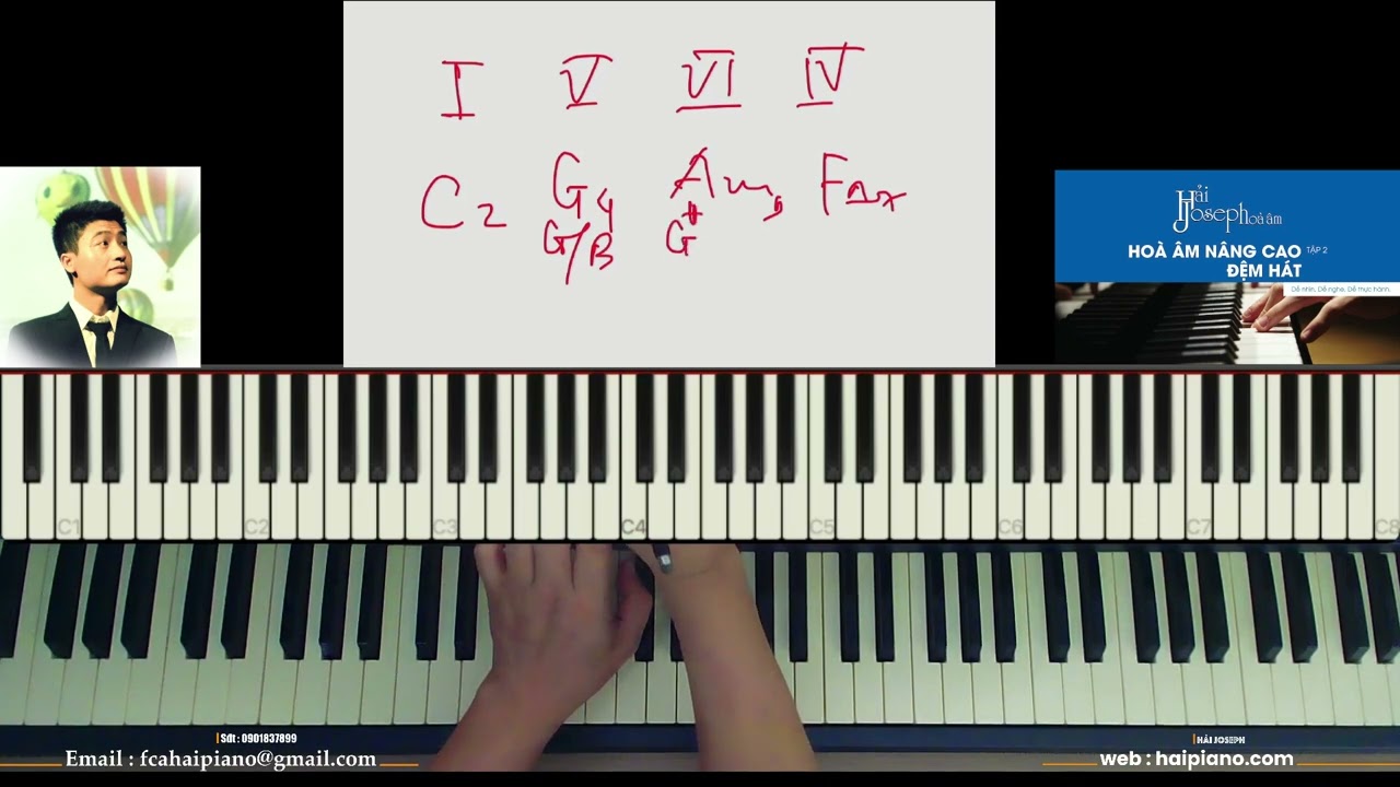 HỢP ÂM DẪN CHO VÒNG 1-5-6-4 ĐỆM HÁT   SOLO PIANO | Hải Joseph |