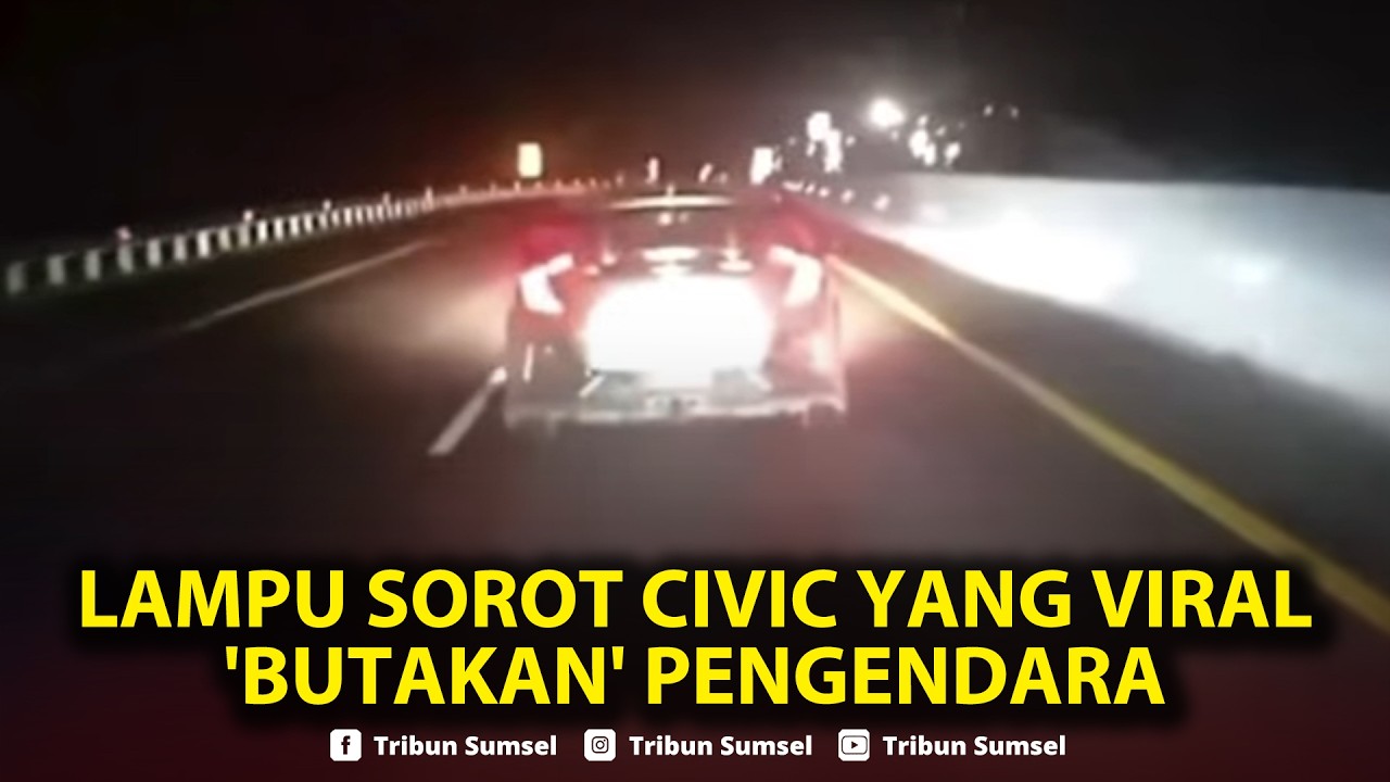 🔴Aksi Ugal-ugalan Mobil Civic di Tol Arah Malang, Lampu Sorot 'Butakan' Pengendara