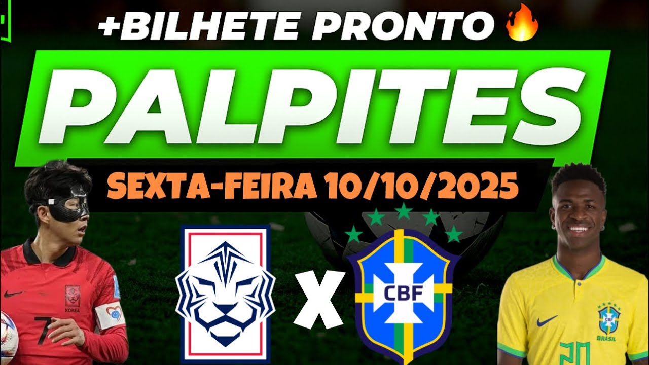 PALPITES DE FUTEBOL PARA HOJE SEXTA-FEIRA 10 10 2025 | BILHETE PRONTO ODD ALTA!🍀
