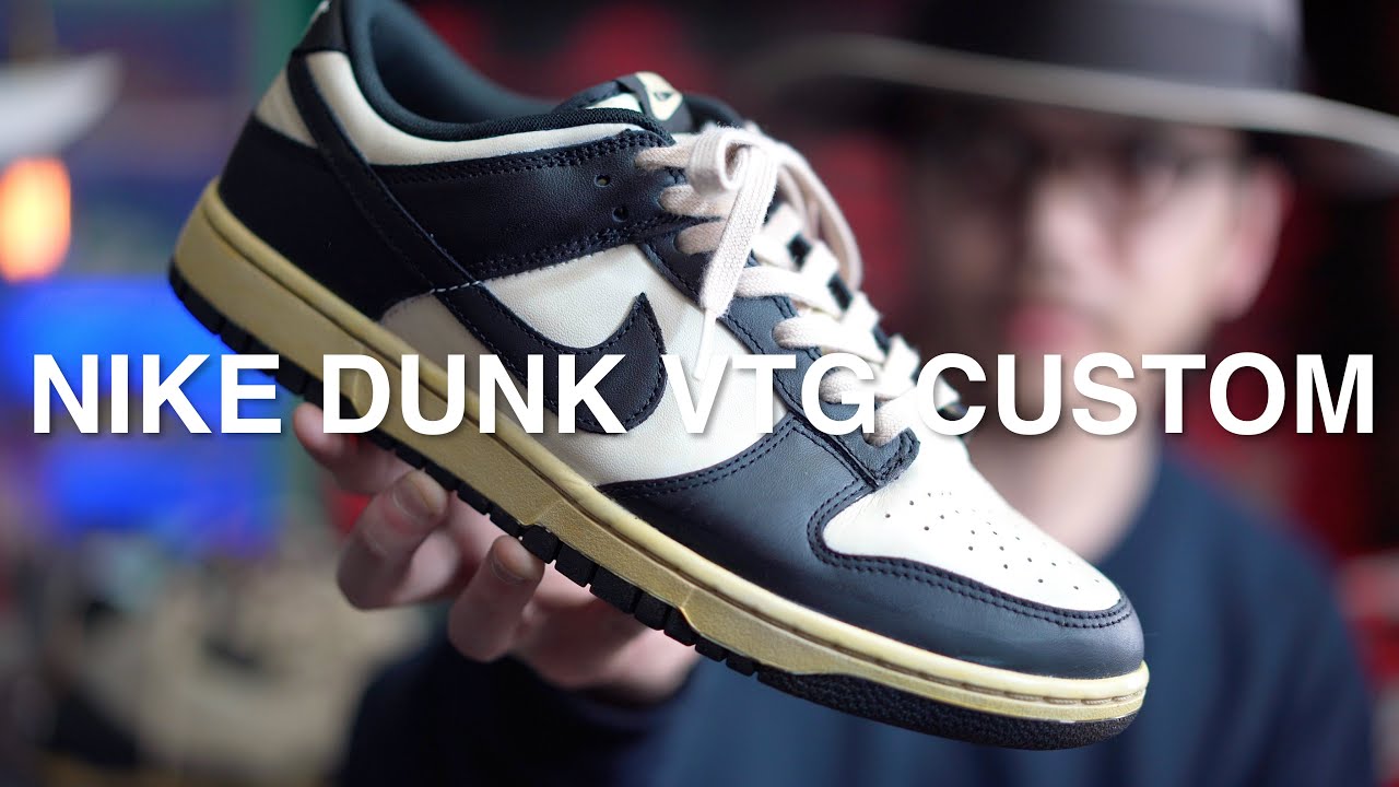 【スニーカー】ヴィンテージカスタム（初級〜中級）ナイキ　ダンク　NIKE DUNK LOW custom シューレース　靴紐