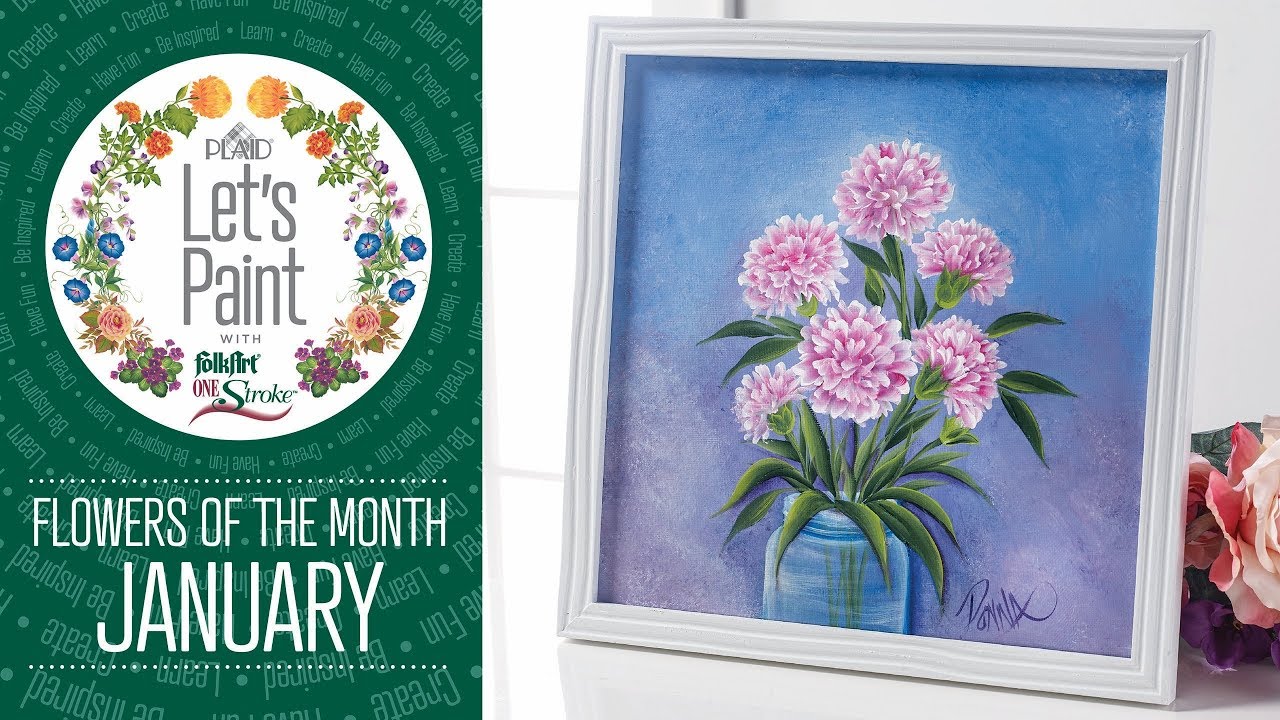 How to Paint a Carnation - Donna Dewberry Flowers of the Month January