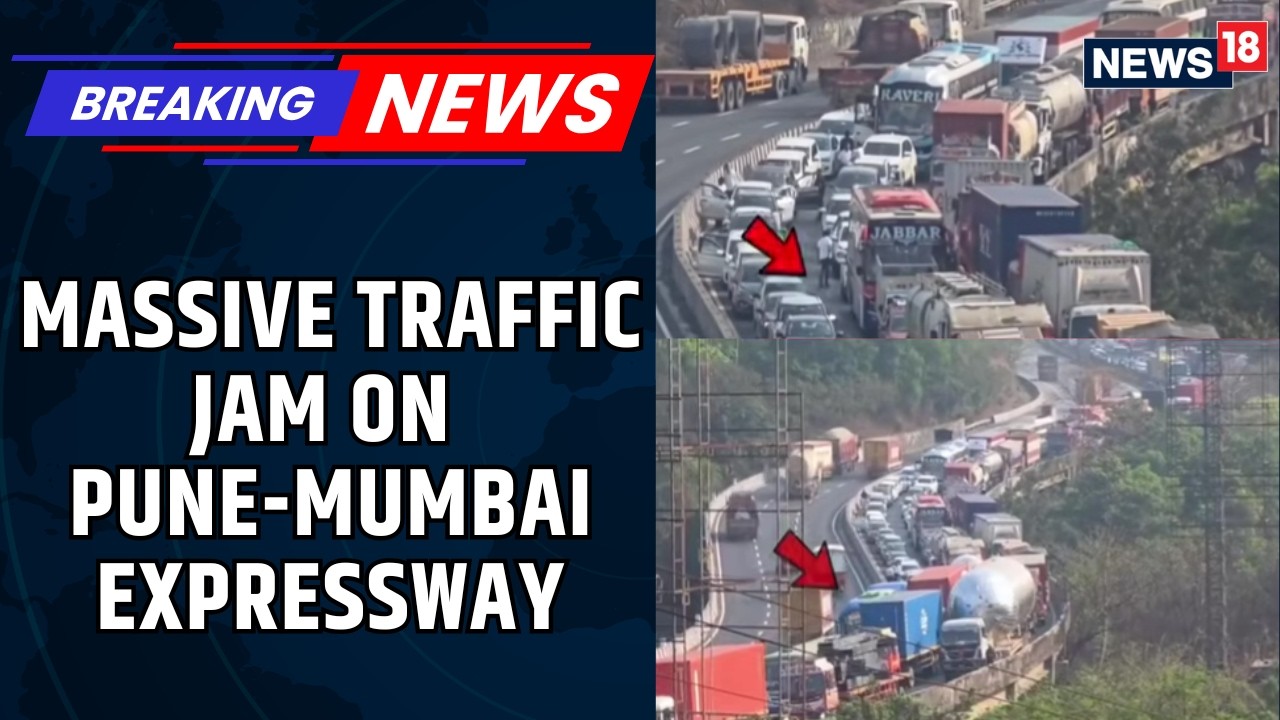 Massive Traffic Jam Stretching For Several Kilometers On Pune-Mumbai Expressway Near Lonavala | N18