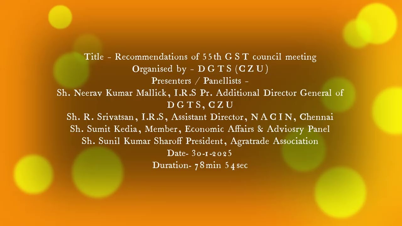 Recommendations of 55th GST Council Meeting
