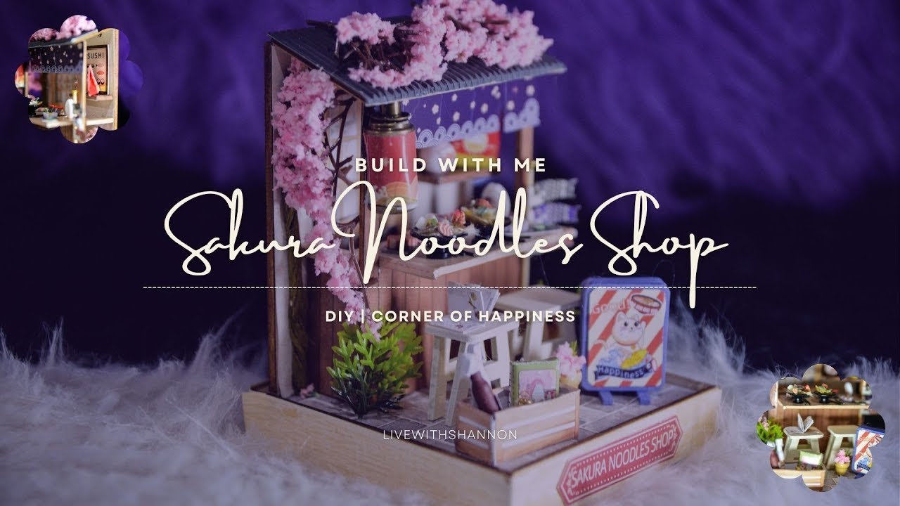 Sakura Noodles Shop | BUILD WITH ME 🌸 DIY MINIATURE DOLLHOUSE