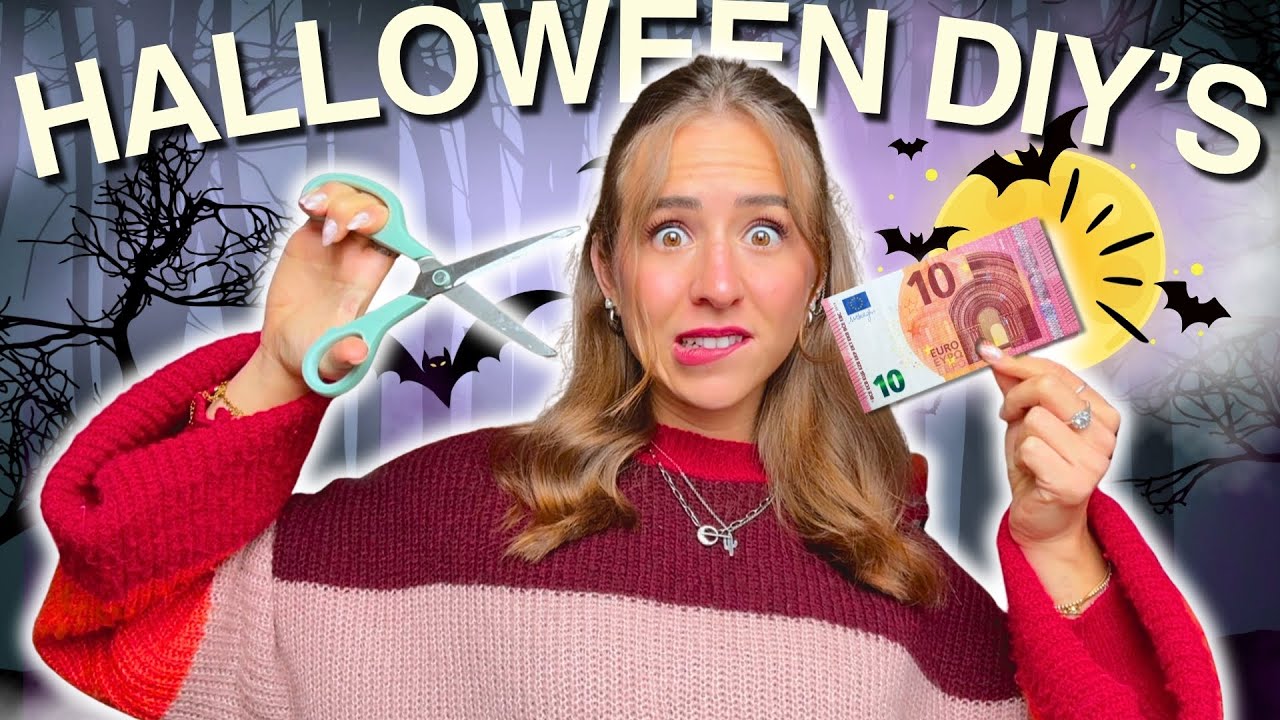 HALLOWEEN DIYS  UNTER 10&euro;! 🕷️🎃 Snacks & Deko f&uuml;r Halloween selber machen!