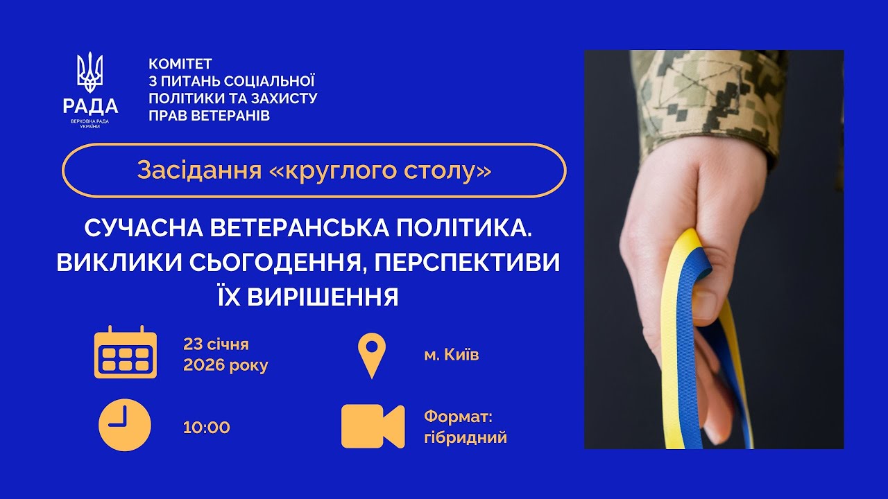 «Круглий стіл» 23.01.2026 на тему: «Сучасна ветер.політика. Виклики сьогодення, персп. їх вирішення»