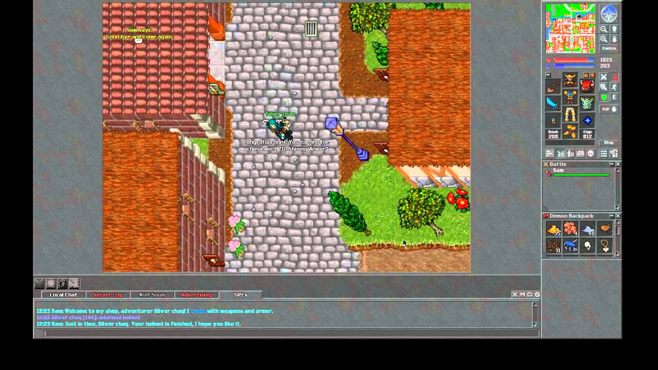 Tibia: Full Knight Outfit, en Español